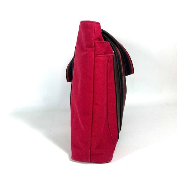 HERMES Toroca Horizontal MM Bag Tote Bag Shoulder Bag Canvas Red/Black - Picture 11 of 11